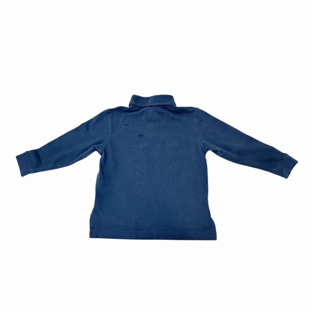 Lands' End Toddler Boys 2T Navy Long Sleeve Polo Shirt Uniform School EUC Stains - Picture 9 of 16